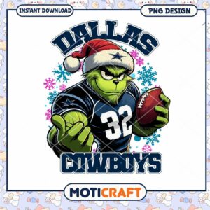 Grinch Dallas Cowboys Christmas PNG