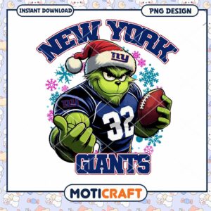 Grinch NY Giants Christmas PNG