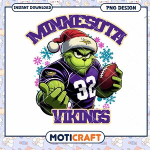 Grinch Minnesota Vikings PNG Design