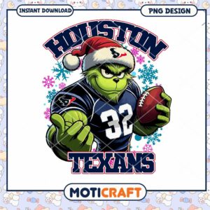 Grinch Houston Texans Christmas PNG