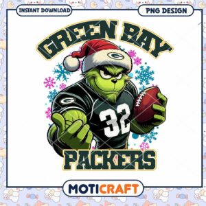 Grinch Green Bay Packers PNG Sublimation