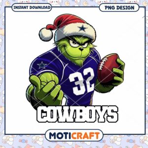 Grinch Cowboys Football PNG Design