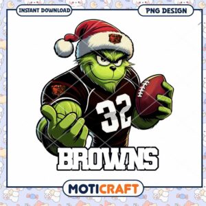 Grinch Browns Football PNG Design