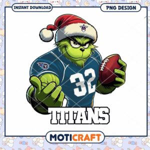 Grinch Titans Football PNG Sublimation