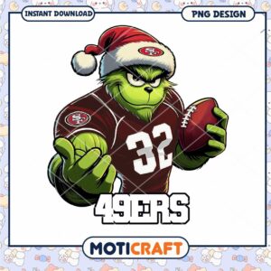 Grinch 49ers PNG Football Christmas