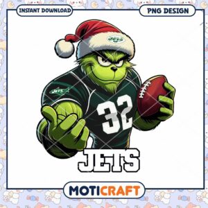 Grinch NY Jets Christmas PNG