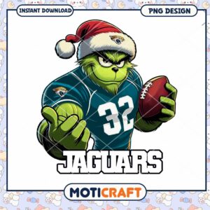 Grinch Jaguars PNG Football Christmas