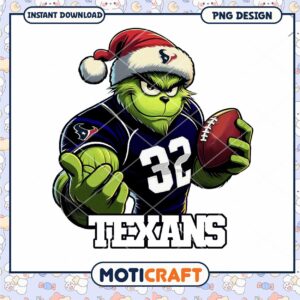Grinch Texans PNG Football Xmas