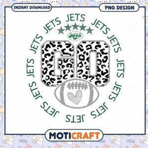 NY Jets Go Leopard PNG Design