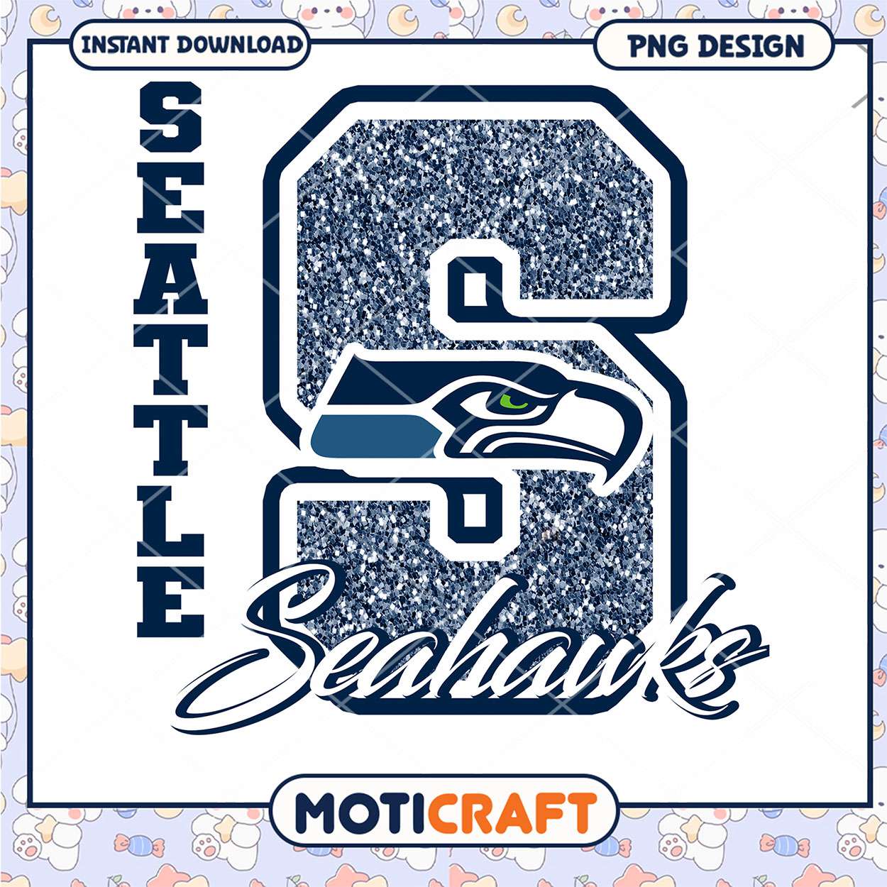 Seattle Seahawks Glitter PNG Design Seattle Seahawks Glitter PNG Design