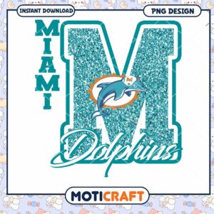 Miami Dolphins Glitter M PNG Miami Dolphins Glitter M PNG