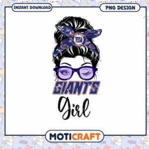 NY Giants Girl PNG Sublimation Design