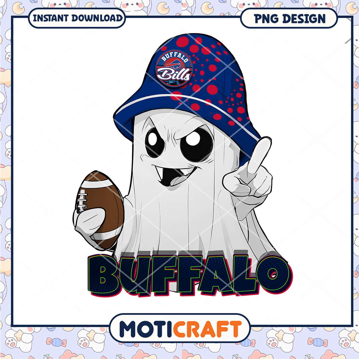 Buffalo Bills Ghost PNG Sublimation Design Buffalo Bills Ghost PNG Sublimation Design
