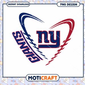 NY Giants Heart PNG Design