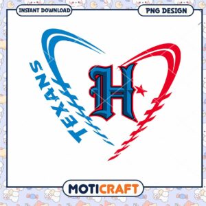 Texas H Heart PNG Design