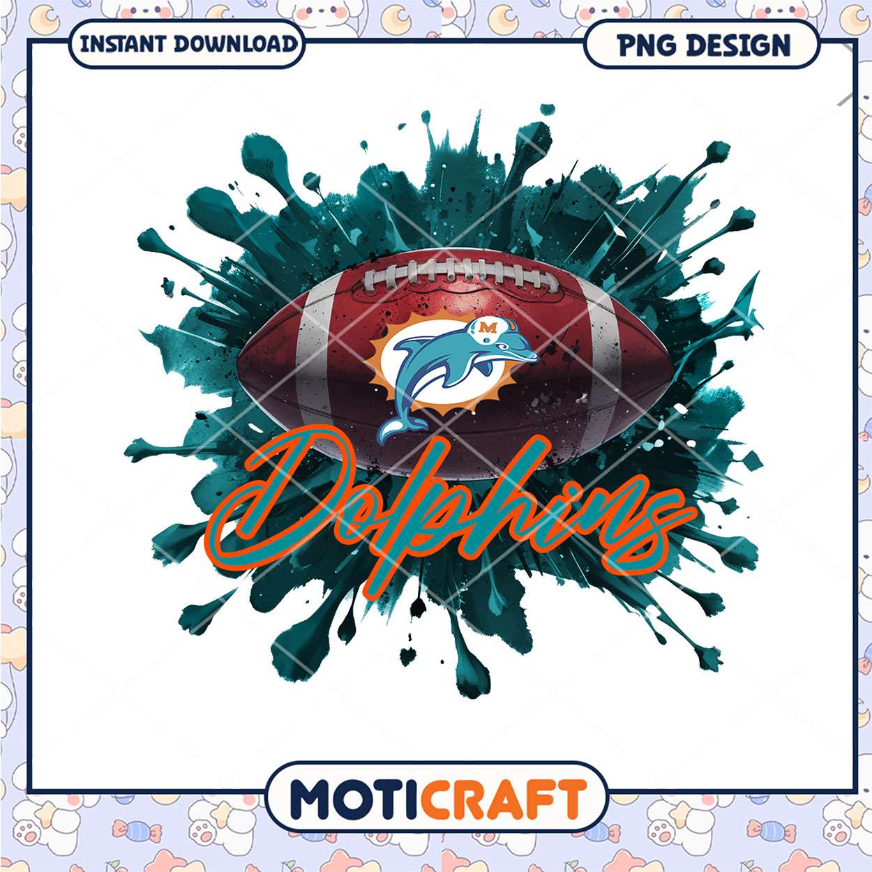 Miami Dolphins PNG Football Sublimation Miami Dolphins PNG Football Sublimation