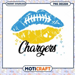 Chargers Lips PNG Design Instant Download