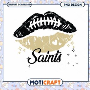 Saints Kiss PNG Football Lips Design