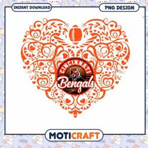 Cincinnati Bengals Heart PNG Design