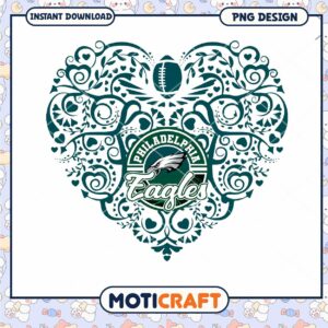 Philadelphia Eagles Heart PNG Design