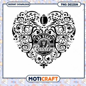 Las Vegas Raiders Heart PNG Design