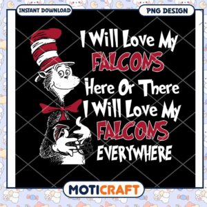 Cat in Hat Falcons PNG Design