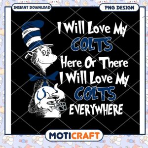 Cat in Hat Colts PNG Design