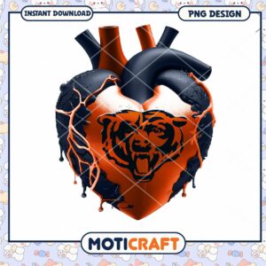 Chicago Bears Heart PNG Design
