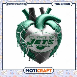 NY Jets Heart PNG Sublimation Design