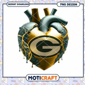 Green Bay Packers Heart PNG Design
