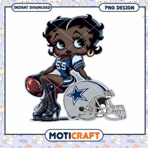 Black Betty Boop Dallas Cowboys PNG