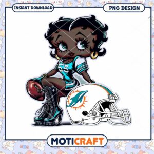 Option 1 (Focus on character) Black Betty Boop Miami Dolphins PNG Option 1 (Focus on character) Black Betty Boop Miami Dolphins PNG