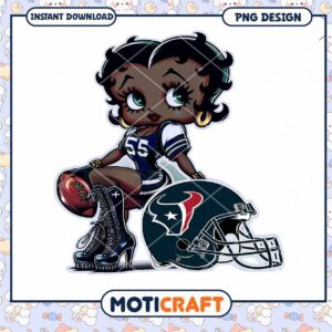 Option 1 (Focus on Character) Black Betty Boop Football PNG