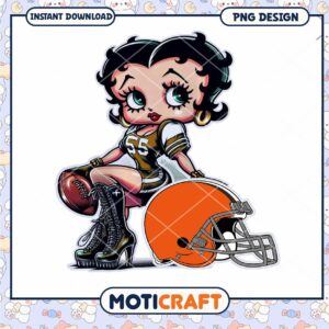Betty Boop Football PNG Design Instant Download