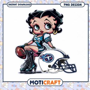 Option 1 (Focus on character) Betty Boop Titans PNG Football Girl