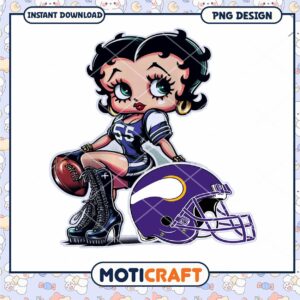 Betty Boop Vikings PNG Football Girl