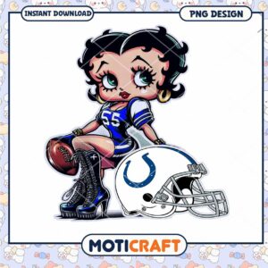 Bettie Page Colts Football PNG Design