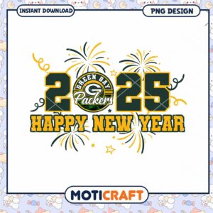 Green Bay Packers 2025 Happy New Year PNG