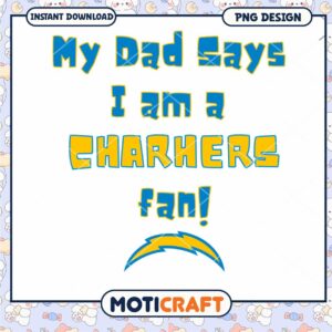 Chargers Fan PNG Design Instant Download