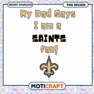 Saints Fan PNG Design Instant Download
