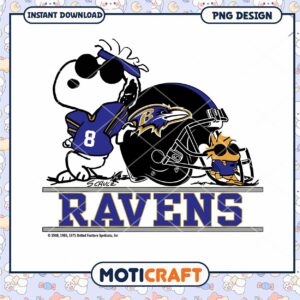 Snoopy Ravens PNG Design Instant Download