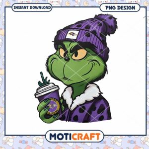 Grinch Ravens PNG Sublimation Design