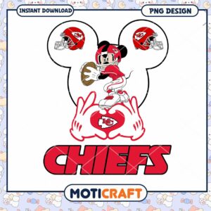 Mickey Mouse Chiefs PNG Football Design