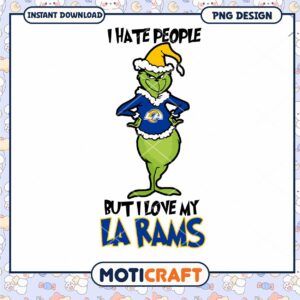 Grinch LA Rams PNG Sublimation Design