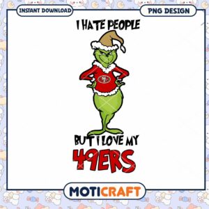 Grinch 49ers PNG Sublimation Design Grinch 49ers PNG Sublimation Design