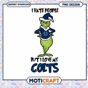 Grinch Colts PNG Design Instant Download