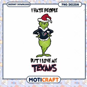 Grinch Texans Christmas PNG Design