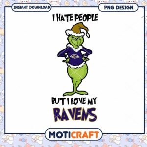 Grinch Ravens PNG Design Instant Download