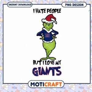 Grinch NY Giants Christmas PNG Design
