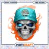 Miami Dolphins Skull Design PNG Instant Download Art